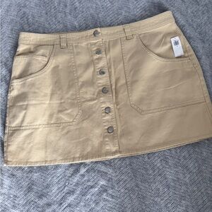 NWT Old Navy High-Rise Button-Front Mini Skirt - Khaki - 18